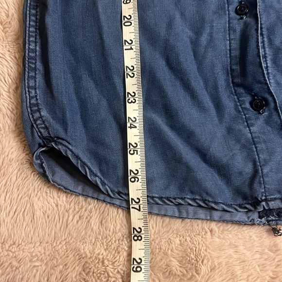 100% Lyocell Long button down denim style top - Picture 7 of 10
